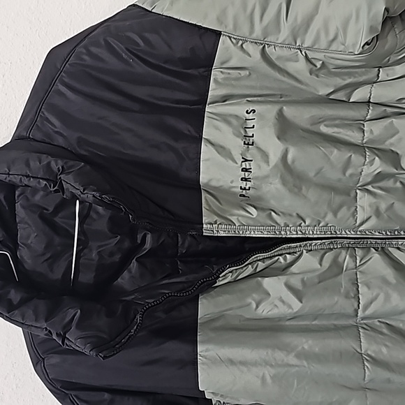 Perry Ellis Portfolio Men's Reversible Down Feather Puffer Jacket Black Size XL - Picture 3 of 12